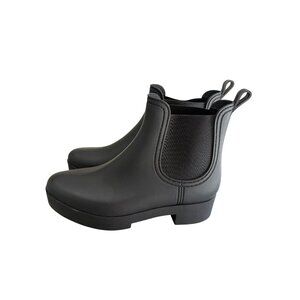 Jeffrey Campbell Black Rubber Chelsea Boots Waterproof  Size 40 EU (9 US)